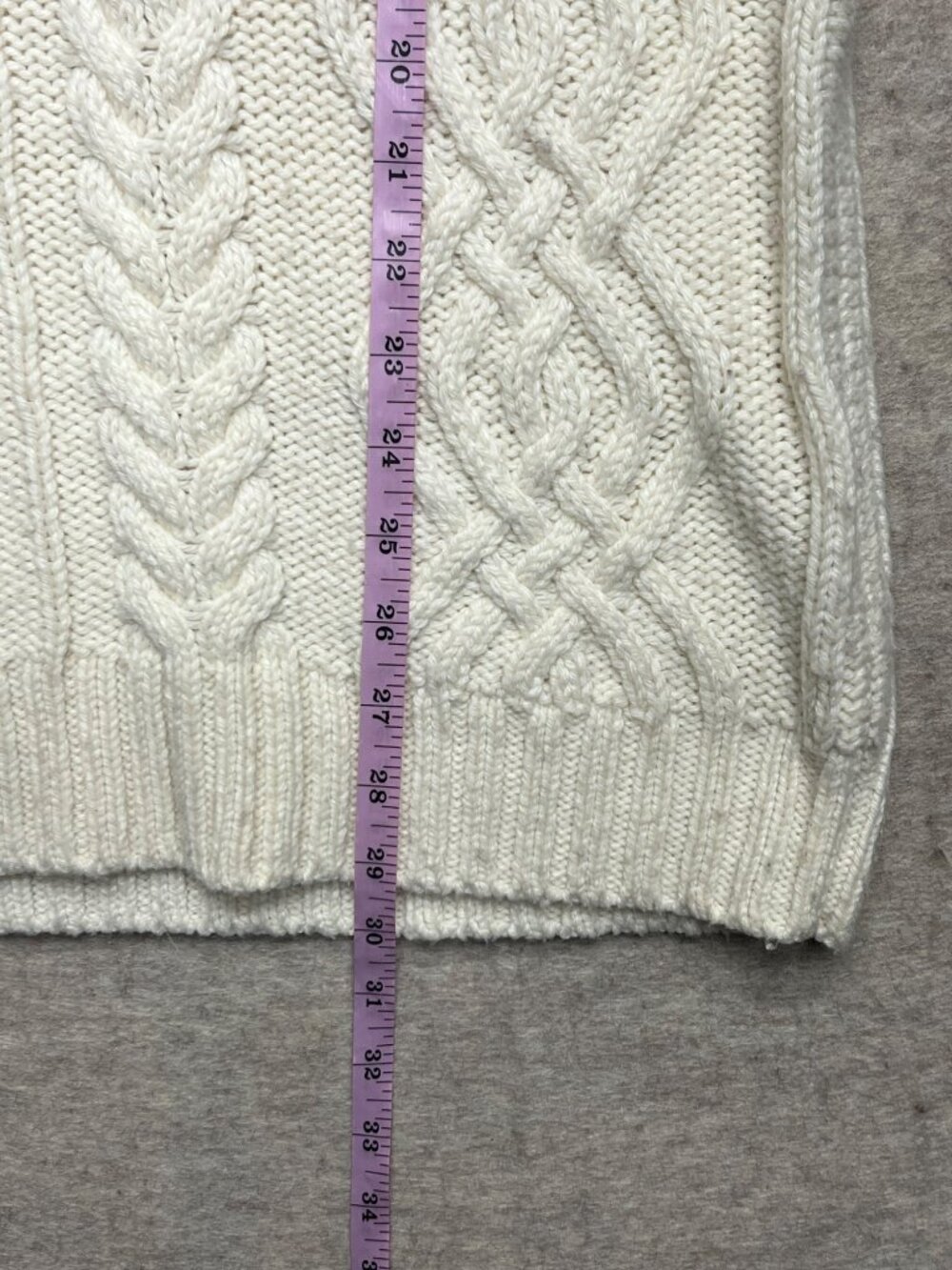 Old Navy Wool Blend Cable Knit Long Sleeve Fisherman Pullover Sweater XL Vintage - Picture 10 of 10